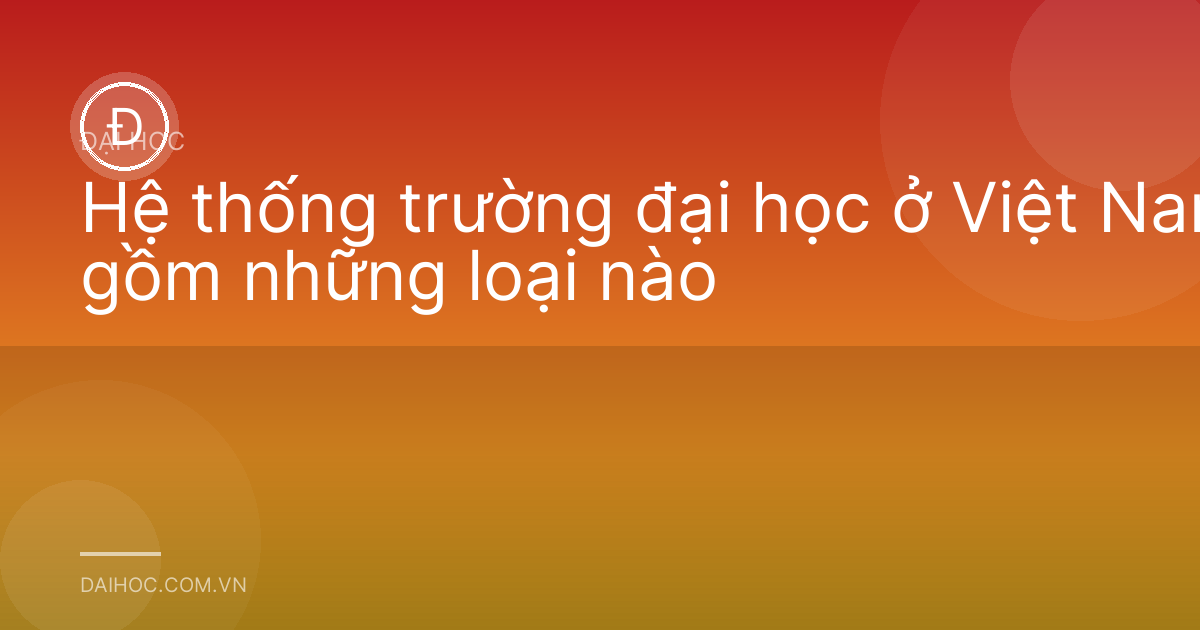 Hệ thống trường đại học ở Việt Nam gồm những loại nào